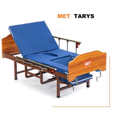 Медицинская кровать MET TARYS на ножках, со складными боковыми ограждениями, туалет с рычагом
