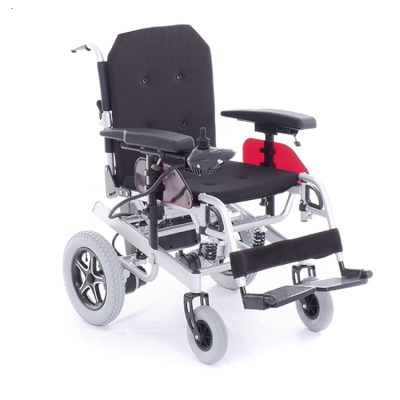Кресло-коляска инвалидная MET ROUTE 14 с амортизаторами и электромагнитными тормозами, алюминевое